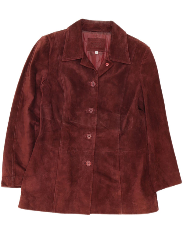 Marks & Spencer Womens 5 Button Blazer Jacket UK 14 Medium Burgundy