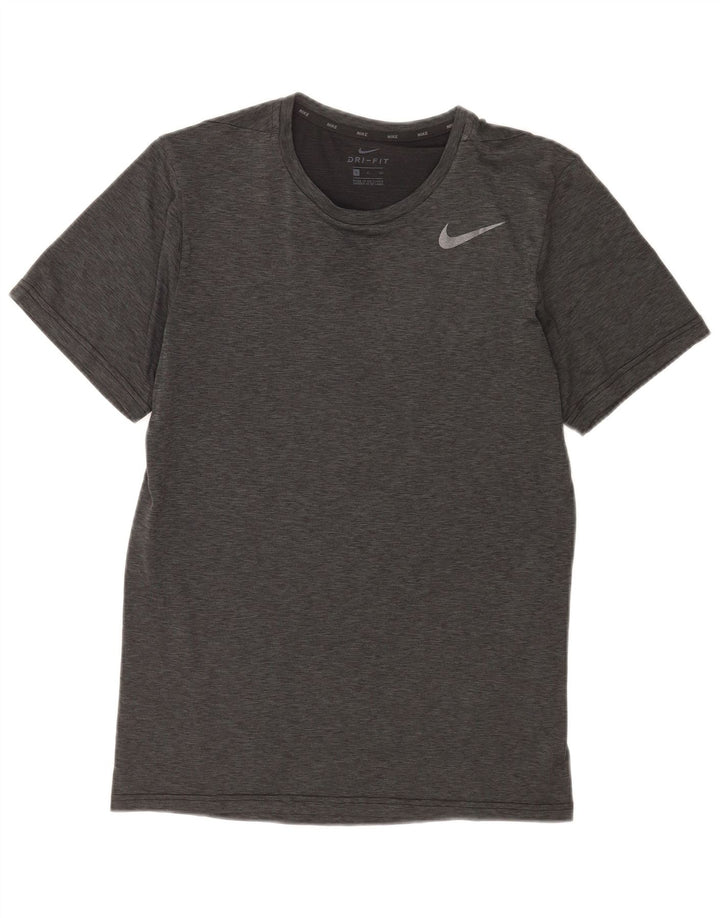 Nike Herren Dri Fit T-Shirt Top Small Grau Polyester
