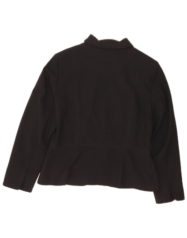 Marks & Spencer Veste blazer à fermeture éclair pour femme Petite Taille UK 14 Noir moyen