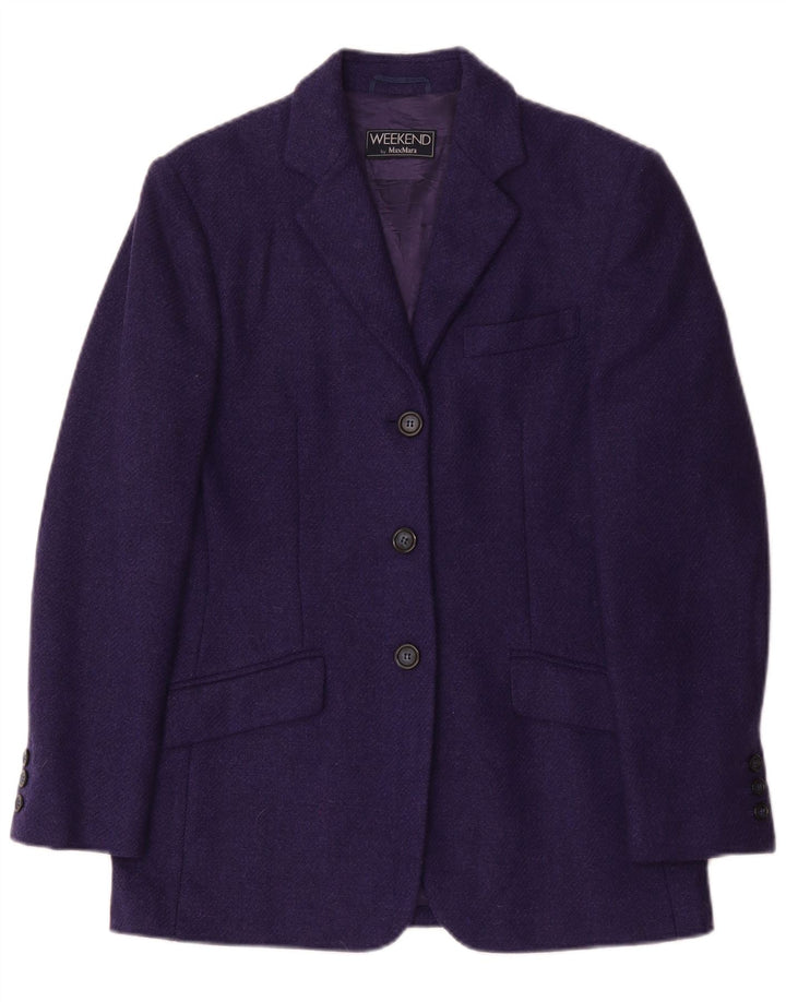 Женский пиджак оверсайз с 3 пуговицами Max Mara Weekend UK 10, маленький фиолетовый