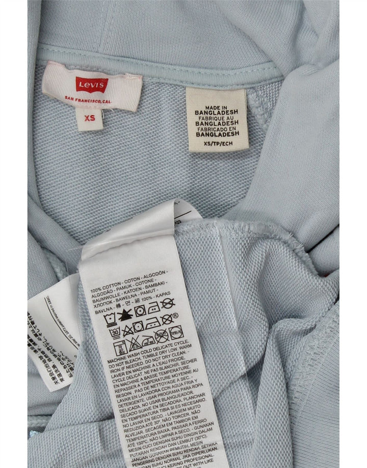 LEVI'S Mens Graphic Hoodie Jumper XS Blue Cotton Vintage Levi's and Second-Hand Levi's from Messina Hembry 