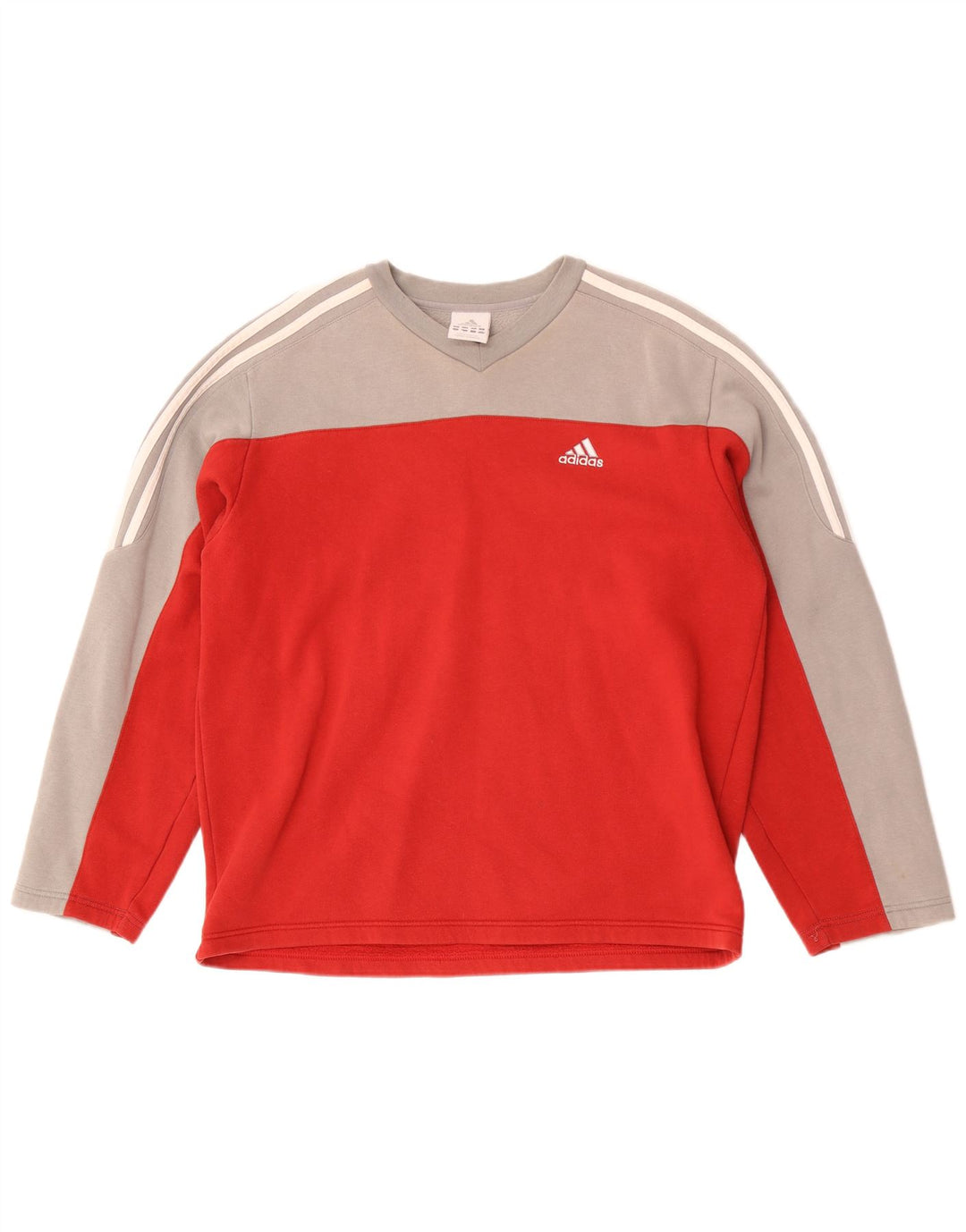 Adidas Mens Sweatshirt Jumper UKI 38/40 Medium Red Colourblock Cotton