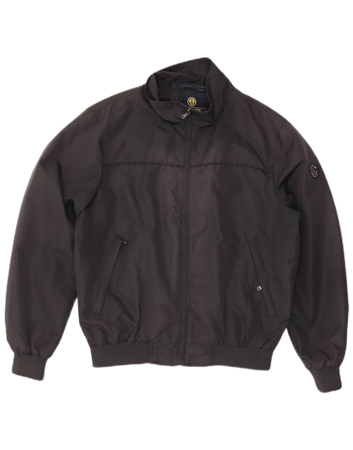 Navigare Mens Bomber Jacket UK 40 Large Navy Blue Polyester