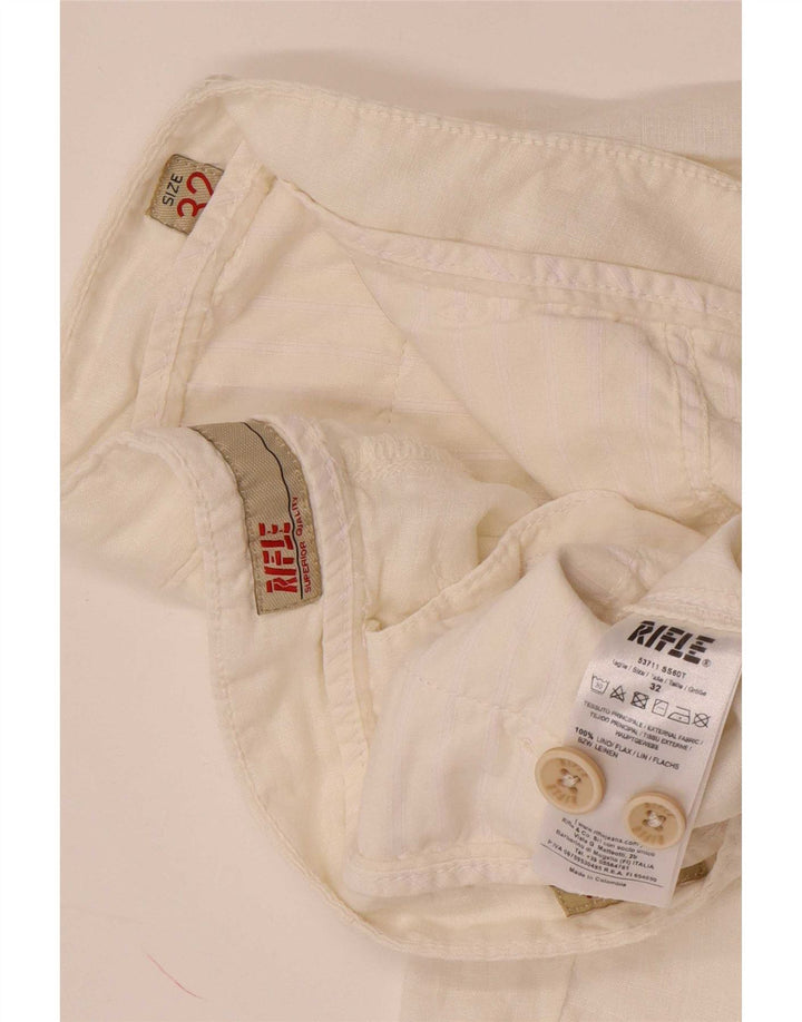 Rifle Mens Chino Shorts W32 Medium White Linen