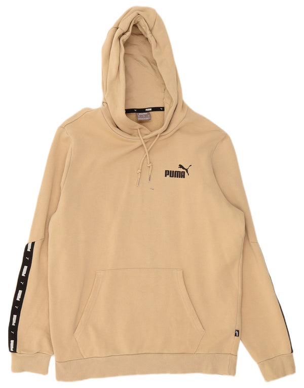 Puma Womens Graphic Hoodie Pullover UK 14 Medium Beige Colourblock Baumwolle
