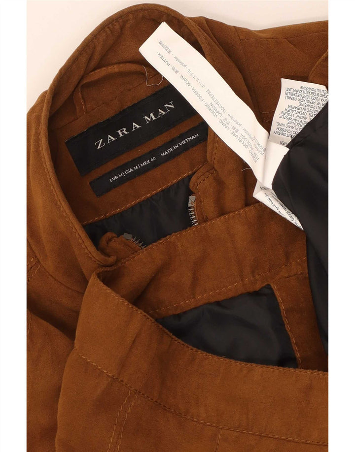 Bomber pentru bărbați Zara UK 38 Poliester maro mediu