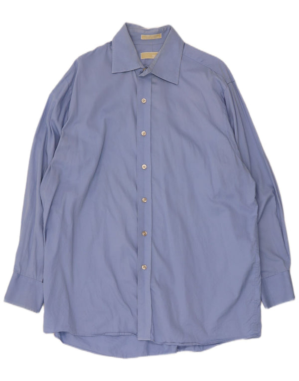 Michael Kors Mens Shirt Size 16 1/2 Large Blue Cotton