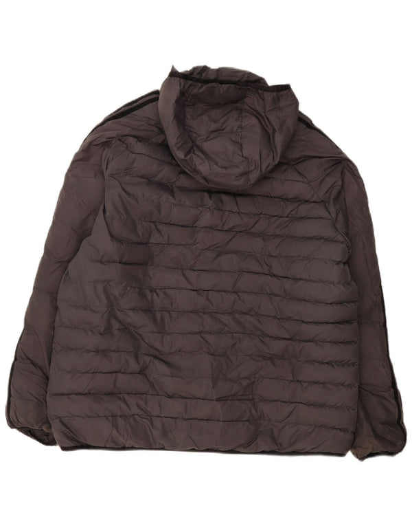 Giacca imbottita con cappuccio da uomo Adidas UK 42 XL poliestere grigio