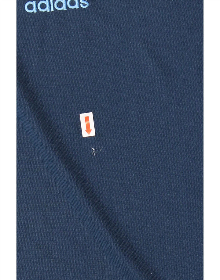 ADIDAS Herre Climalite T-Shirt Top Medium Marineblå Colourblock Polyester