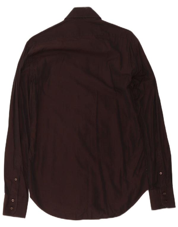 Zara Mens Shirt EU 38 Medium Brown Cotton