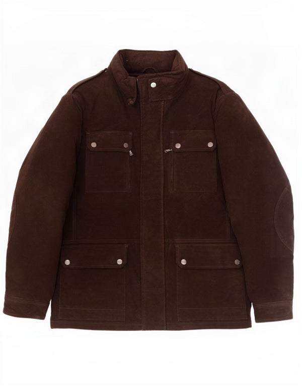 Cerruti 1881 Mens Military Jacket IT 56 3XL Brown Polyamide