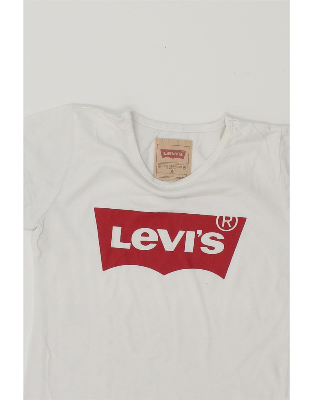 LEVI'S Boys Graphic T-Shirt Top 7-8 Years White Cotton Vintage Levi's and Second-Hand Levi's from Messina Hembry 