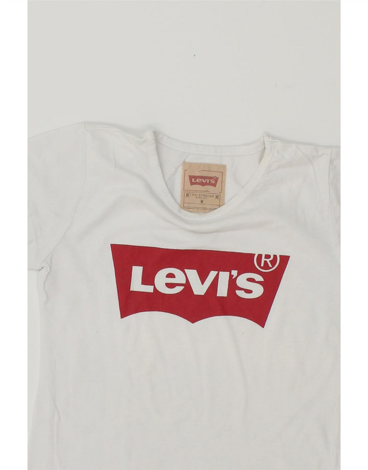 LEVI'S Boys Graphic T-Shirt Top 7-8 Years White Cotton Vintage Levi's and Second-Hand Levi's from Messina Hembry 