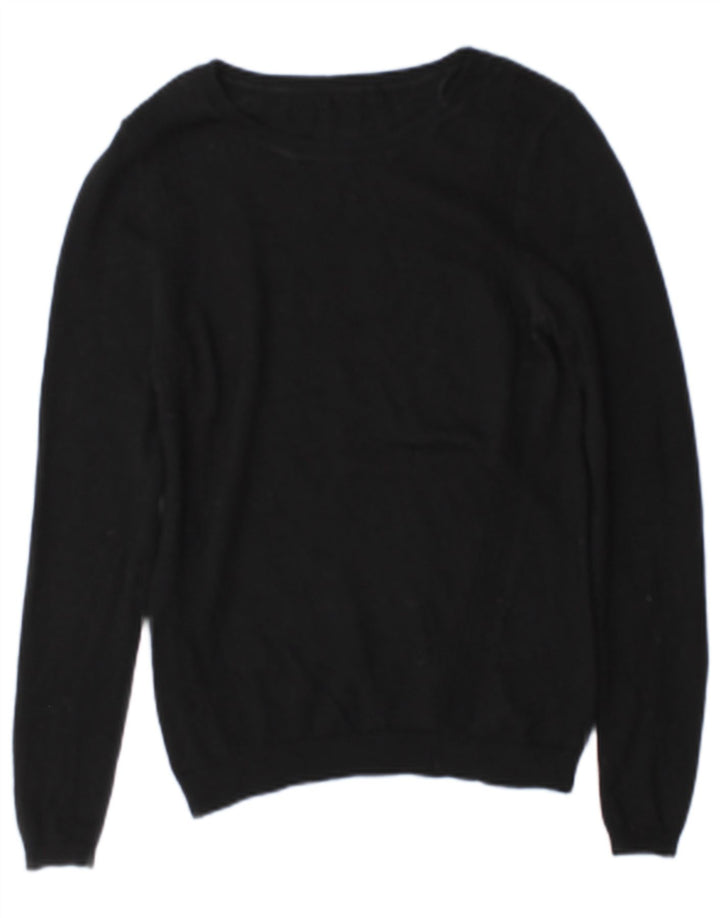 Reiss Womens Boat Neck Jumper Sweater UK 14 Medium Black Wool