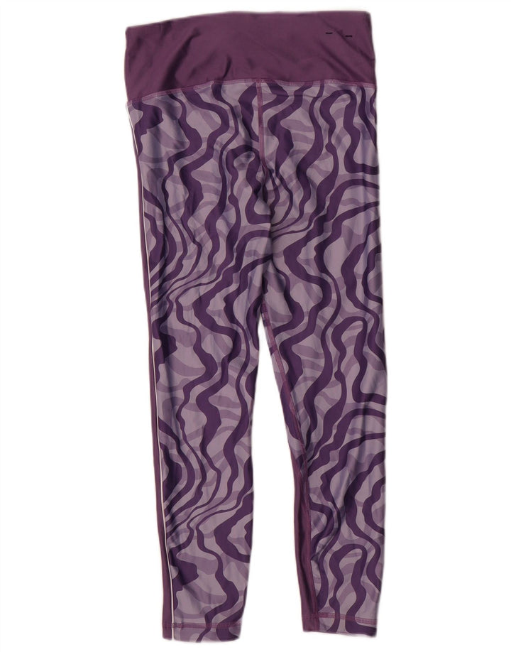 Under Armour Womens Heat Gear Abstract Pattern Leggings UK 14 Medium Purple