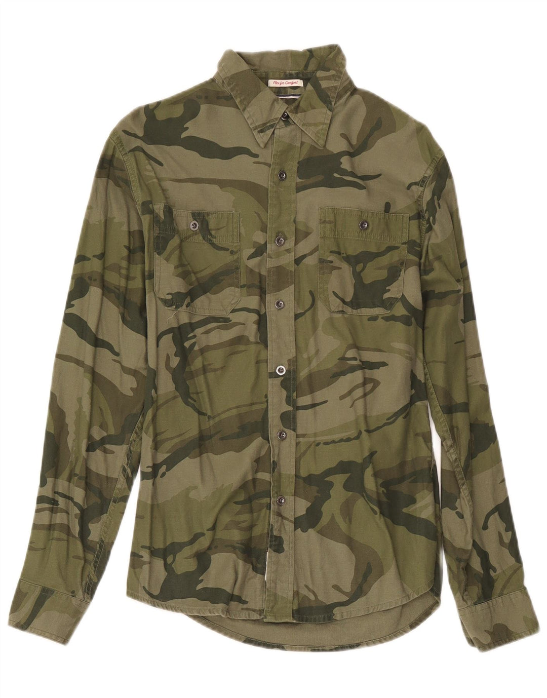 Koszula męska Wrangler, mała, bawełniana w kamuflażu khaki