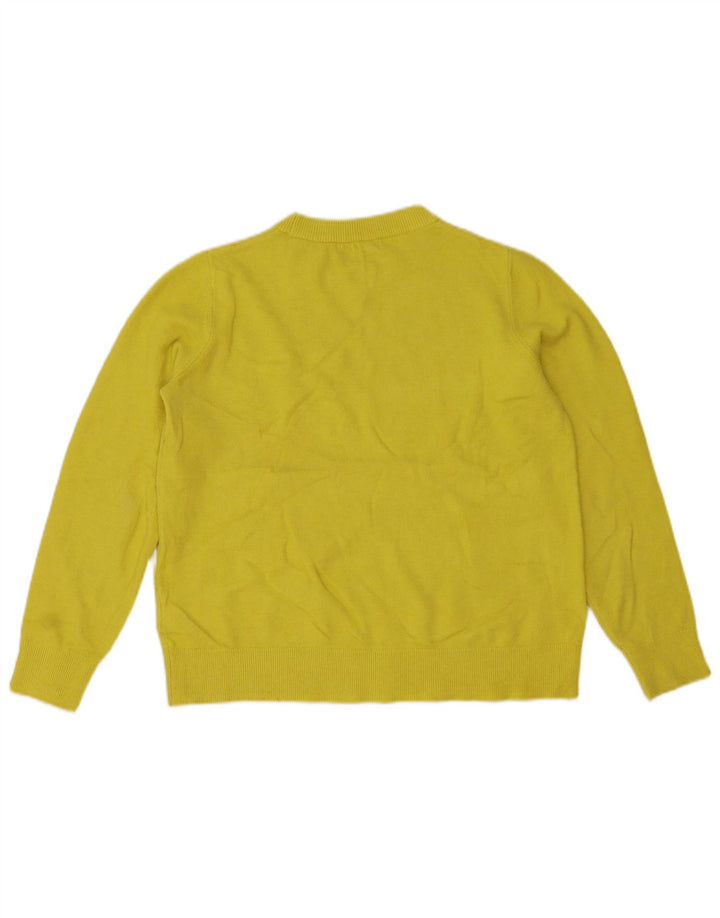 Marks & Spencer Womens Boat Neck Jumper Sweater UK 14 Medium Yellow