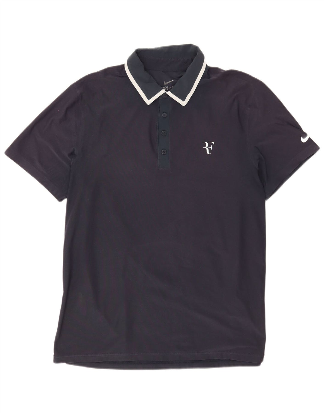 Nike Mens Dri Fit Polo Shirt Large Navy Blue Polyester