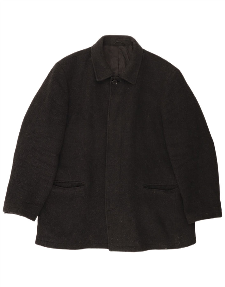 Jaeger Mens Overcoat UK 42 XL Grey Wool