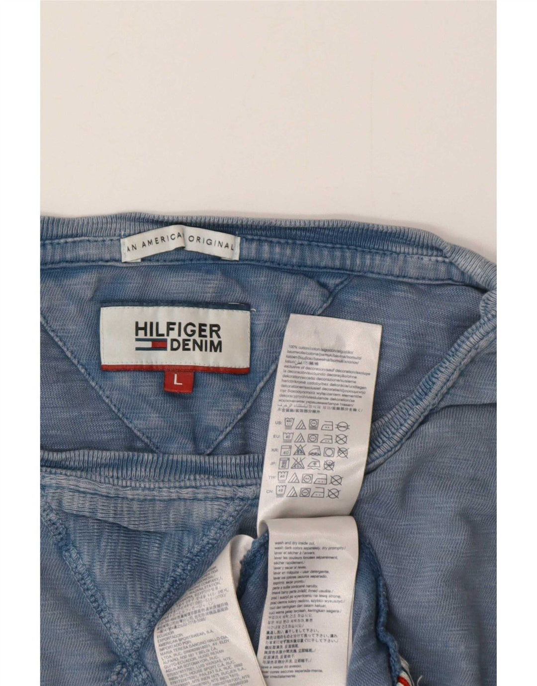 Tommy Hilfiger Mens T-Shirt Top Large Blue Cotton