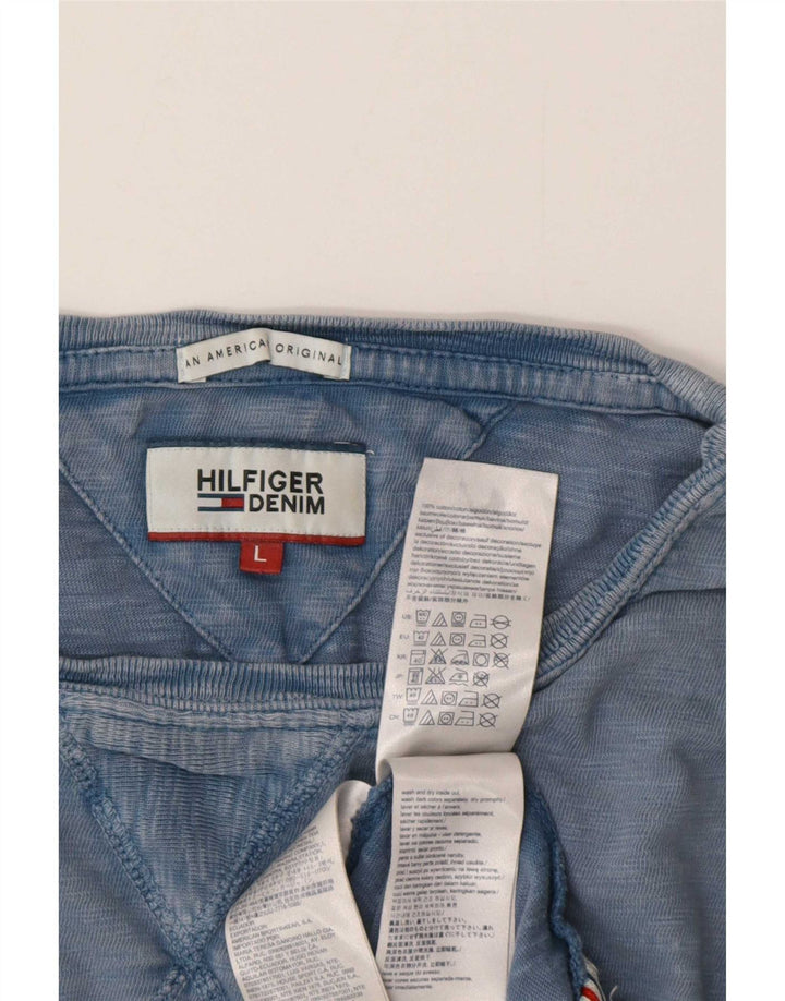 Tommy Hilfiger Mens T-Shirt Top Large Blue Cotton