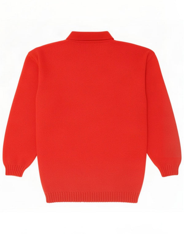 Vintage Ανδρικό πουλόβερ Polo Neck Jumper Medium Red Geometric