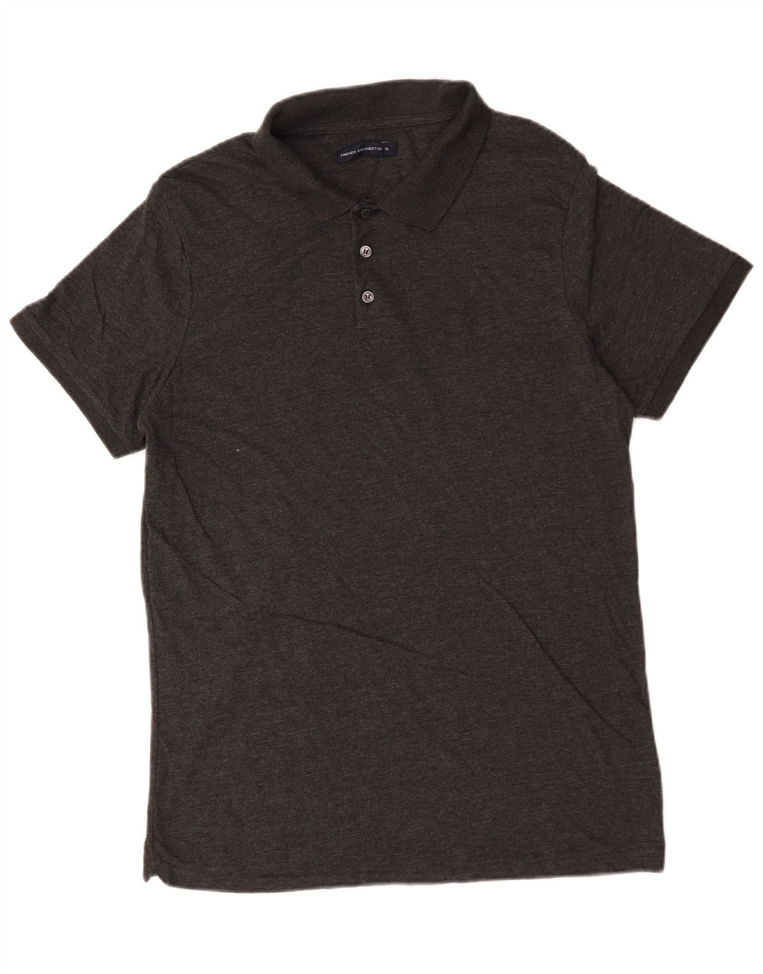 French Connection Mens Polo Shirt XL Grey Flecked Cotton