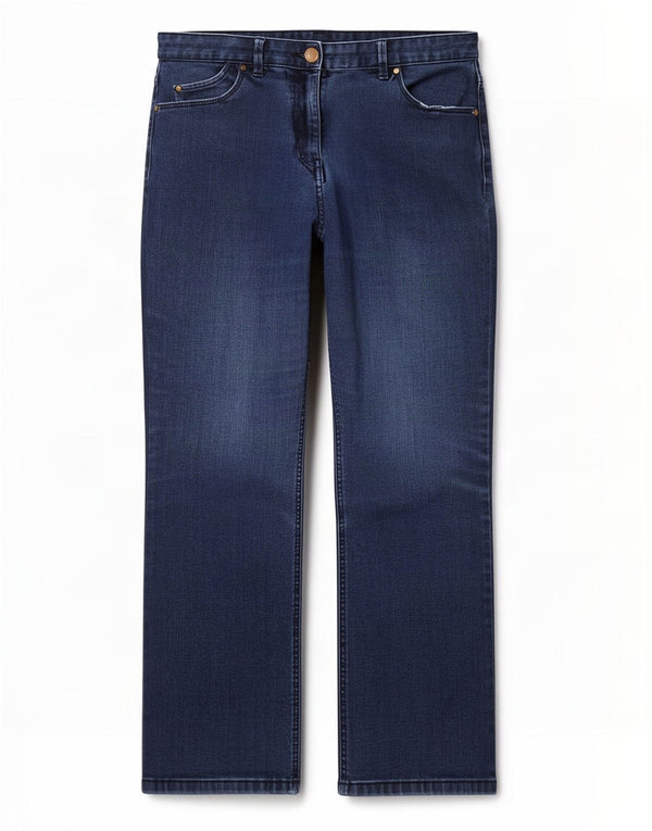 Marks & Spencer Womens Classic Straight Jeans UK 12 Medium W30 L27 Blue