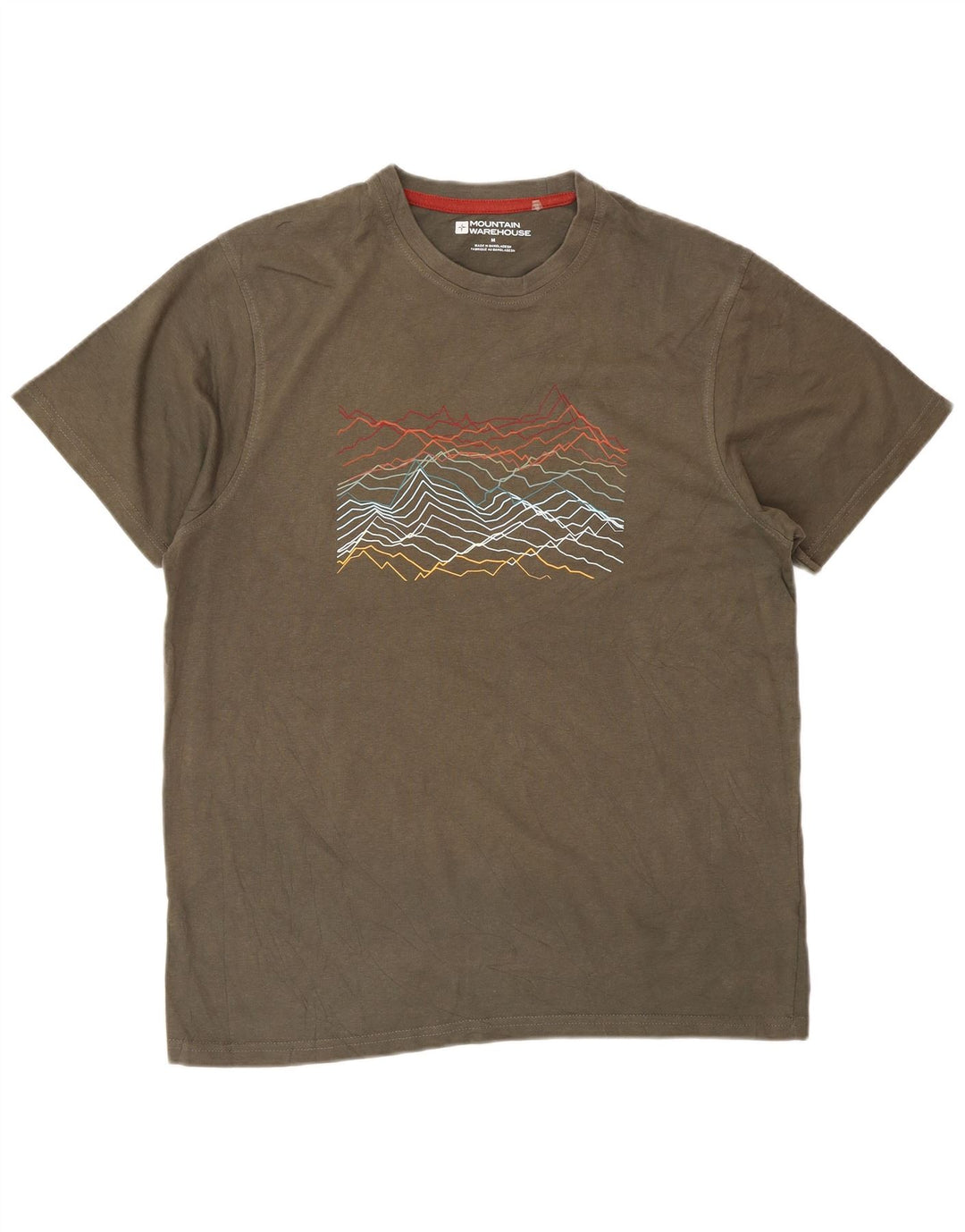 Mountain Warehouse Herren-T-Shirt mit Grafik, mittlere Khaki-Baumwolle