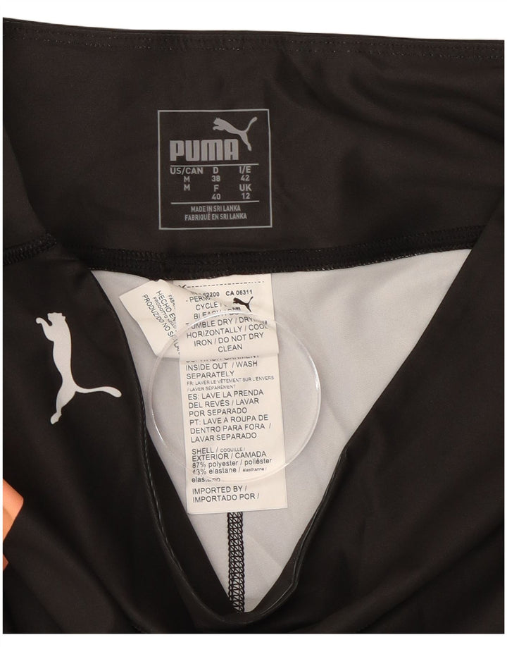 PUMA Womens Graphic Leggings UK 12 Medium  Black Colourblock Polyester