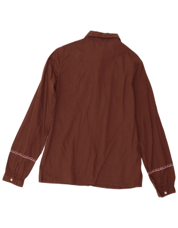 Benetton Camisa Niña 11-12 Años XL Algodón Floral Marrón