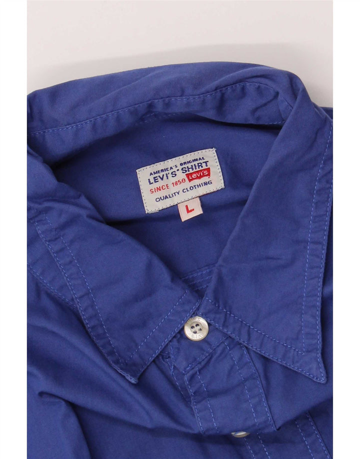 Мужская рубашка с коротким рукавом Levi's, большая синяя