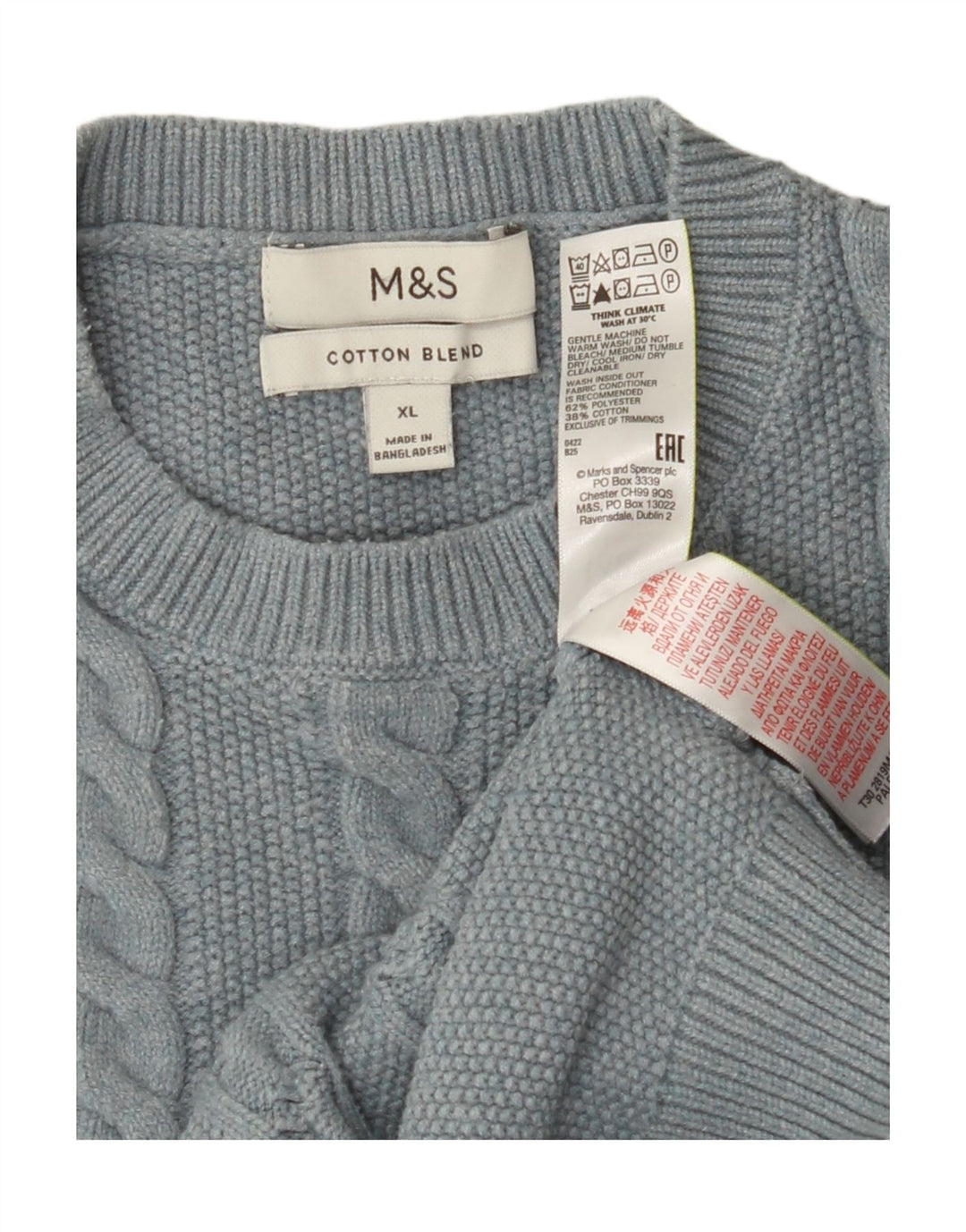MARKS & SPENCER Womens Crew Neck Jumper Sweater UK 18 XL Blue Polyester Vintage Marks & Spencer and Second-Hand Marks & Spencer from Messina Hembry 