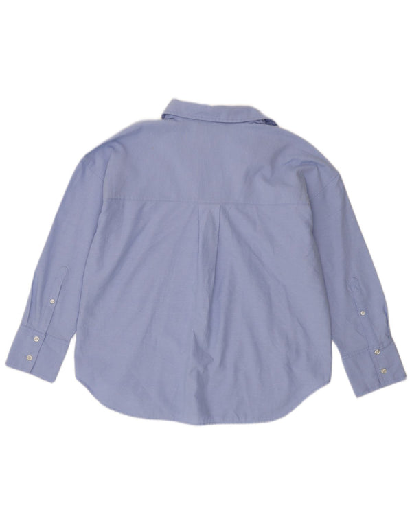 Zara Femme Chemise Oversize UK 6 XS Bleu Coton