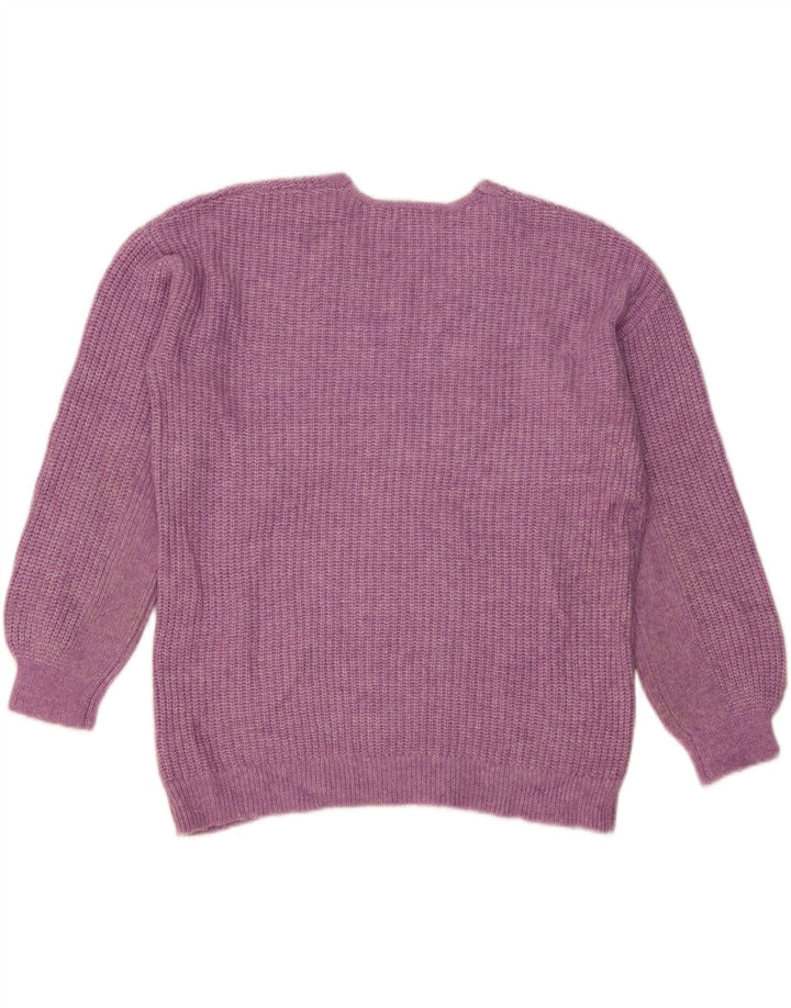 Marks & Spencer Womens Oversized V-Neck Jumper Sweater UK 14 Medium Purple