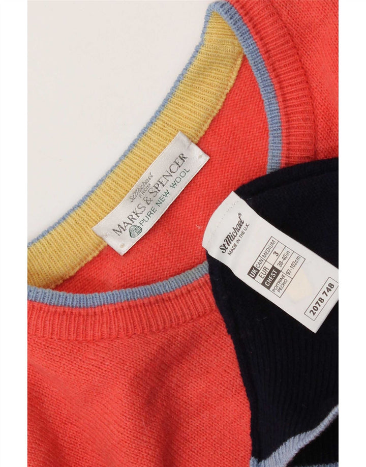 Marks & Spencer Herren Golf-Pullover mit Rundhalsausschnitt, mittelgroß, mehrfarbig
