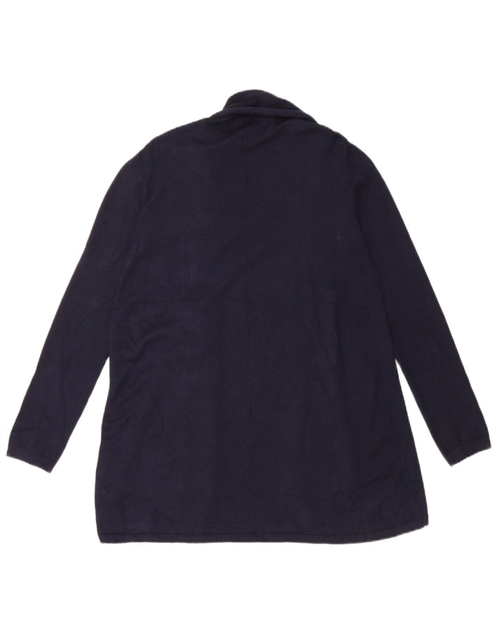 Zara Womens Open Cardigan Sweater UK 14 Large Navy Blue