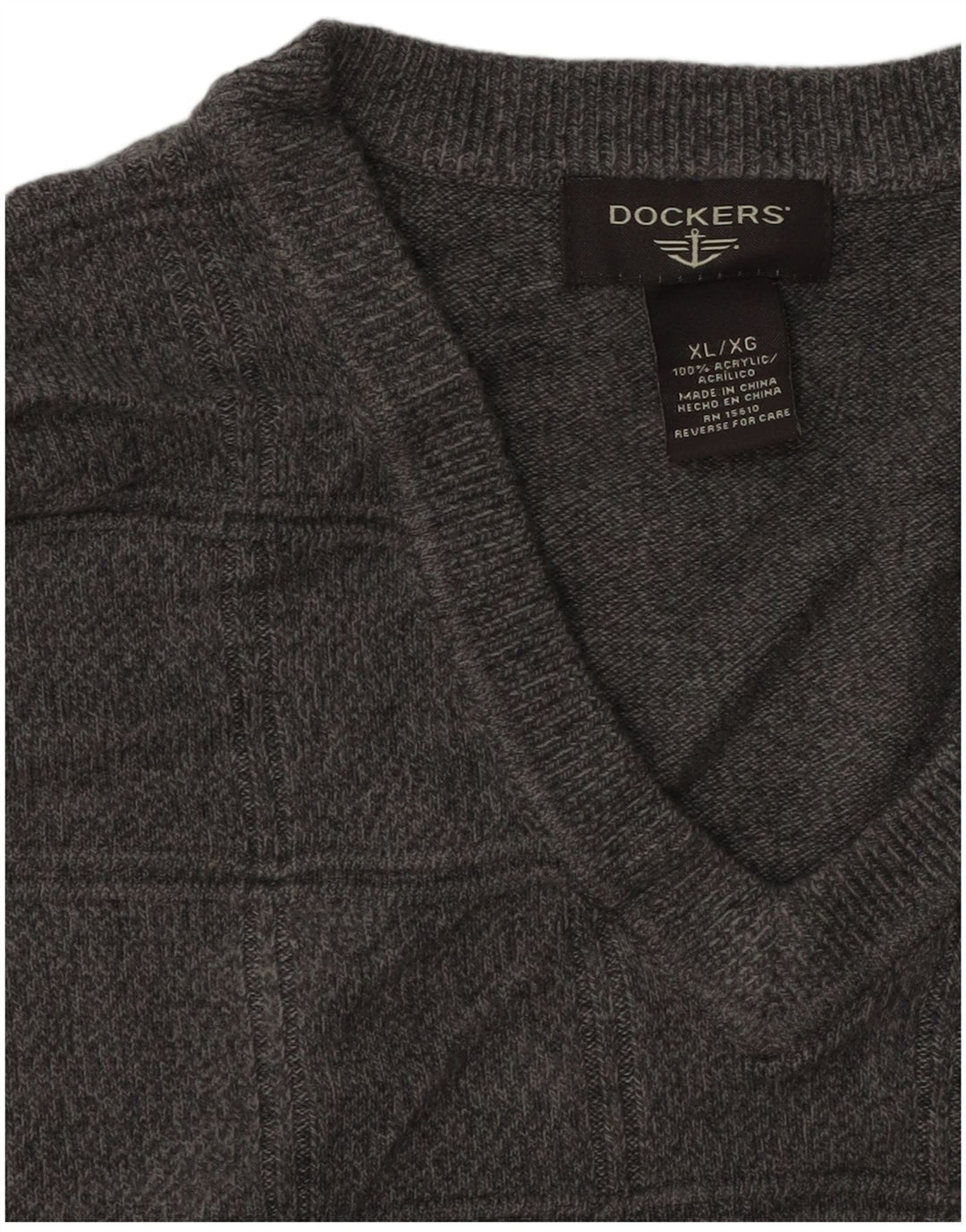 DOCKERS Mens Vest Tank Top XL Grey Acrylic