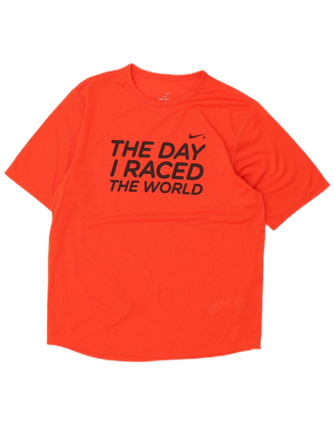 NIKE Mens Dri Fit Graphic T-Shirt Top UK 39/41 Medium Orange Polyester