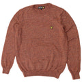 Lyle & Scott Herren-Pullover mit Rundhalsausschnitt, groß, braun gesprenkelte Wolle