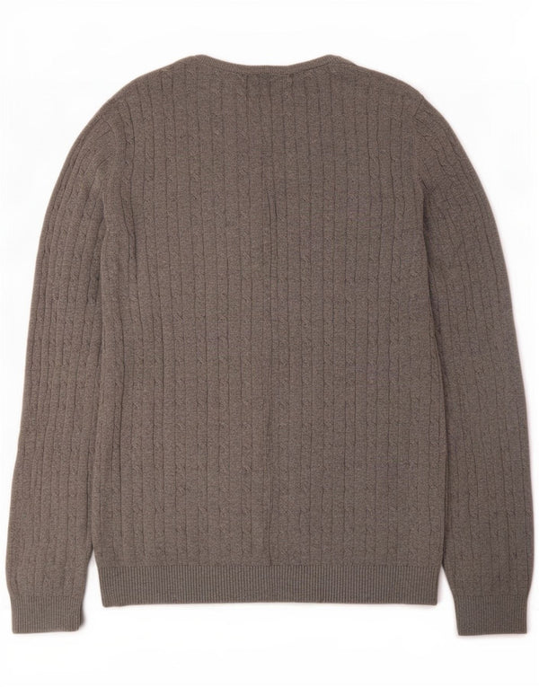 Jack & Jones Mens Crew Neck Jumper Sweater Medium Grey Cotton