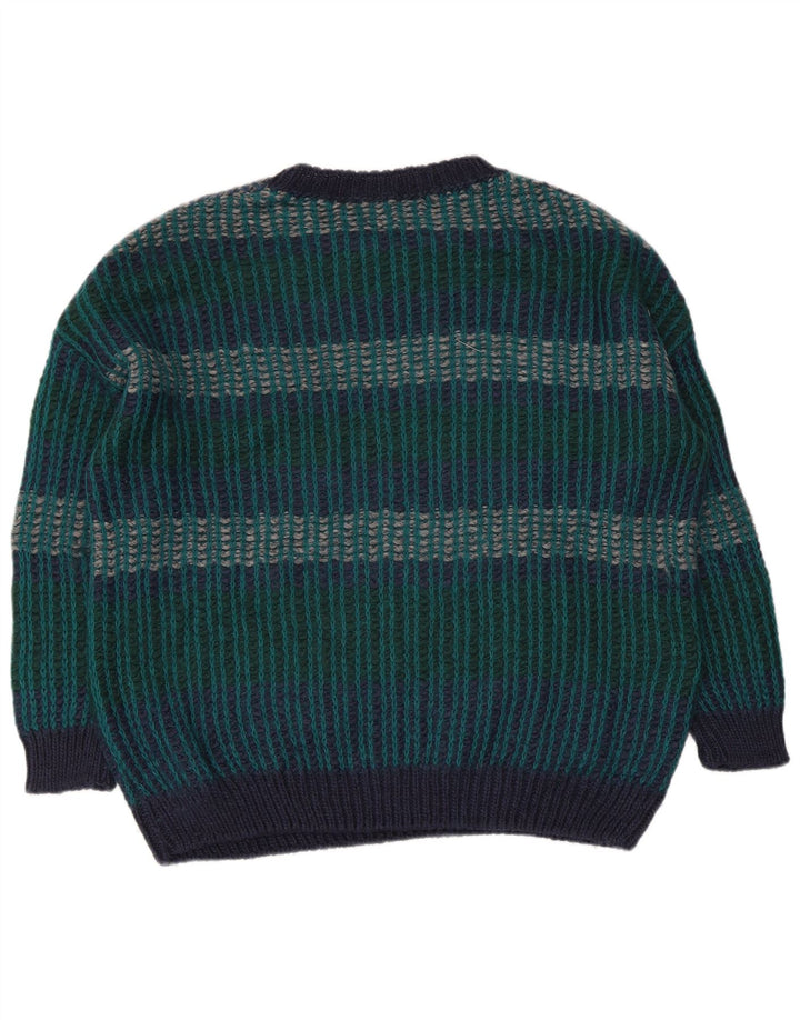 Vintage Mens Crew Neck Jumper Sweater XL Multicoloured Striped