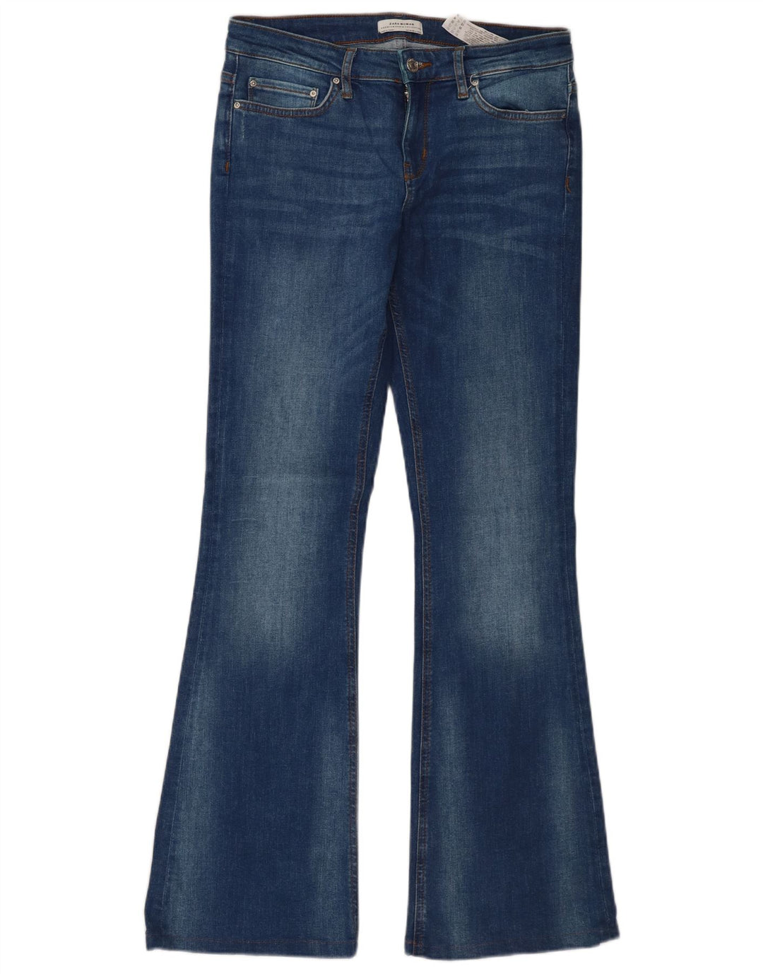Zara Womens Flared Jeans EU 38 Small W28 L32 Blue Cotton