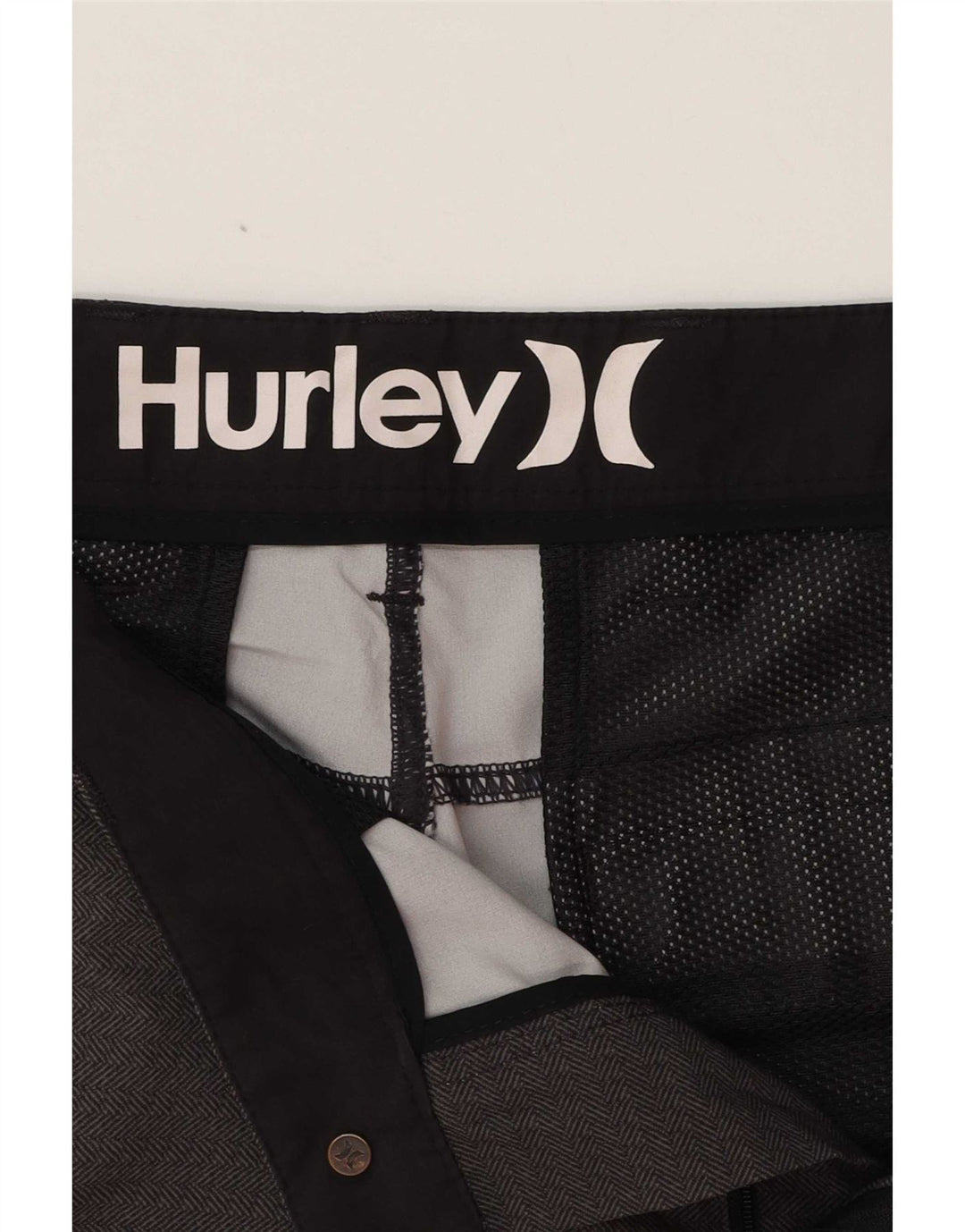 Hurley Herren Chinoshorts W33 Mittelgraues geometrisches Polyester