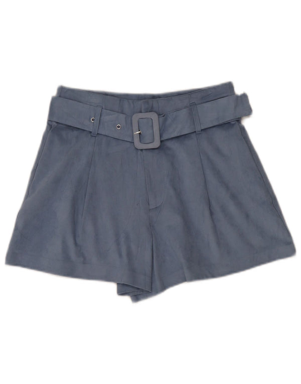Zara Γυναικείο Φαρδύ Ψηλόμεσο Casual Σορτς Μικρό W26 Μπλε Πολυεστέρας