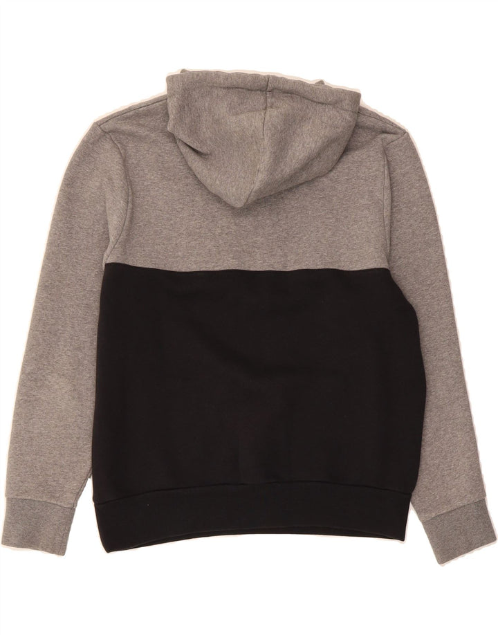FRED PERRY Womens Oversized Hoodie Jumper UK 8 Small Grey Colourblock Vintage Fred Perry and Second-Hand Fred Perry from Messina Hembry 