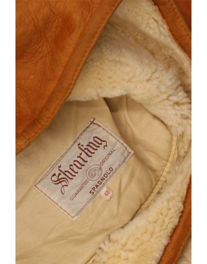 Vintage férfi Shearling dzseki IT 48 közepes barna