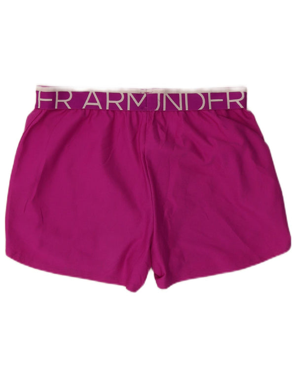 Under Armour Womens Heat Gear Graphic Sport Shorts UK 10 Small Pink