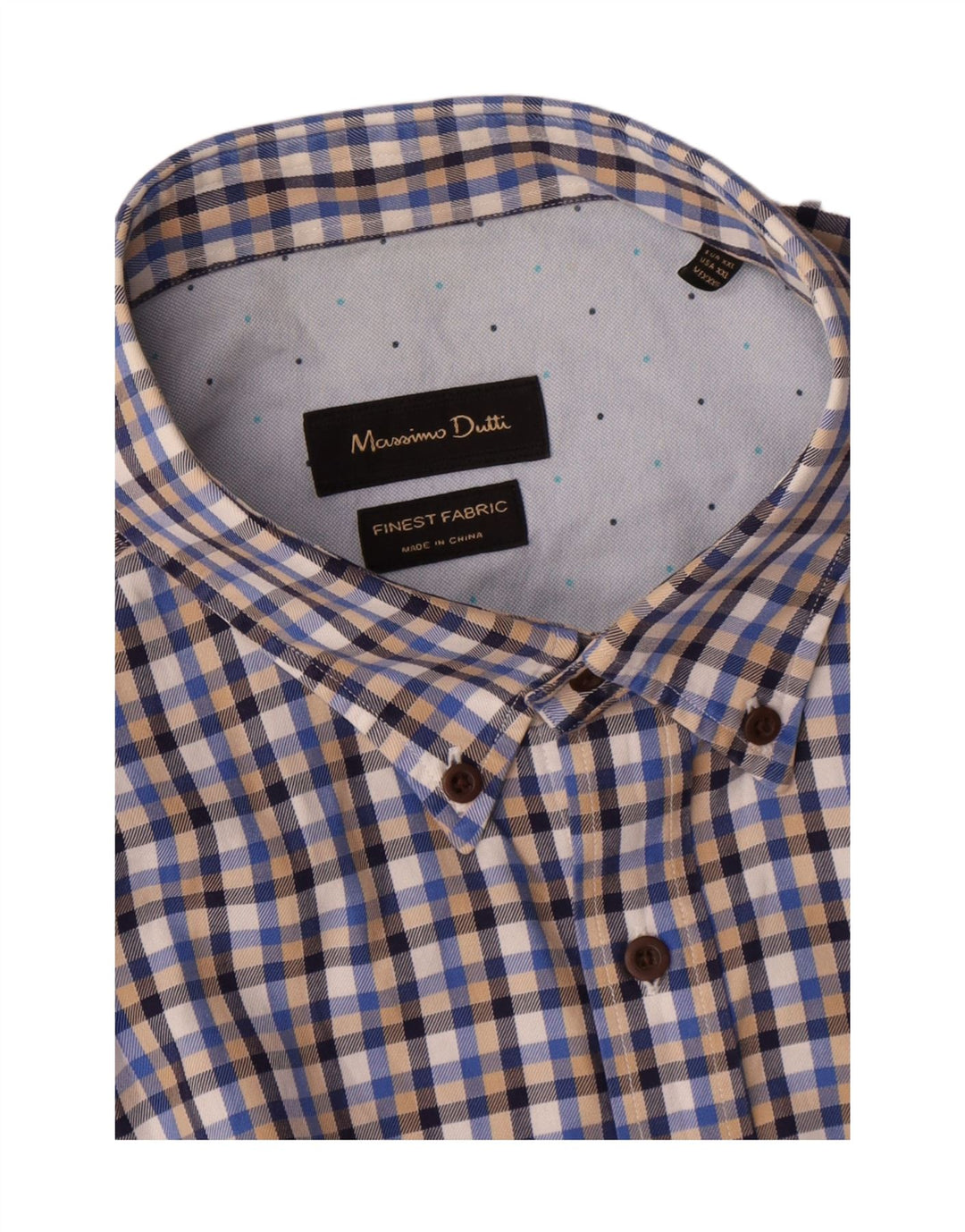 Massimo Dutti Mens Shirt 2XL Blue Check