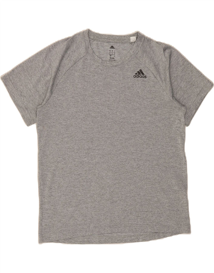 ADIDAS Womens Climalite T-Shirt Top UK 10 Small Grey Flecked Polyester Vintage Adidas and Second-Hand Adidas from Messina Hembry 